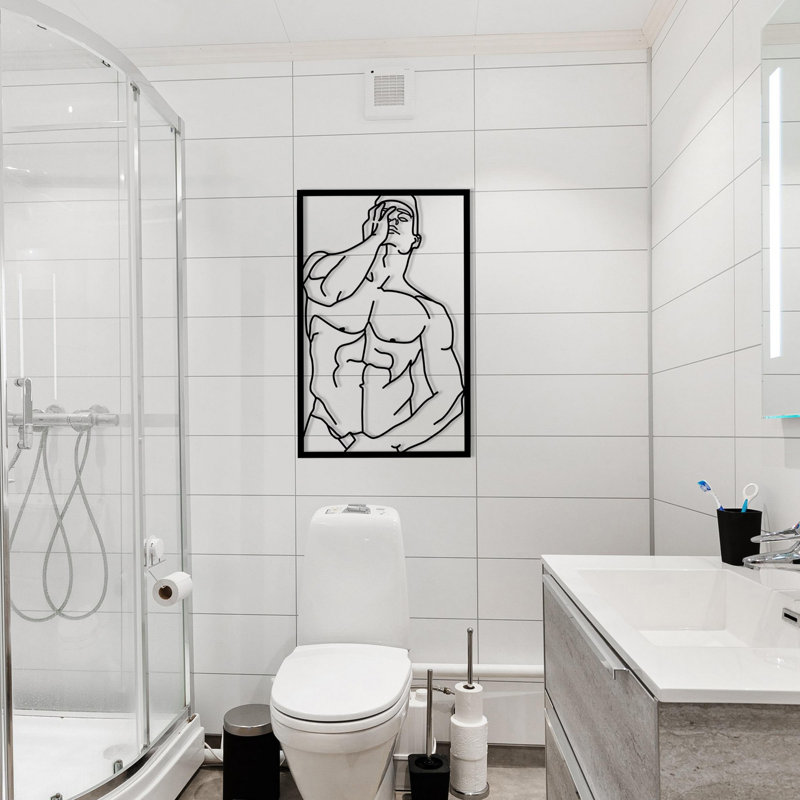Accessoire mural décoratif en métal durable, noir, 12,6 po x 19,7 po | Fabrication 100% métal, épaisseur: 0,05 pouce | Décoration intérieure élégante, parfaite pour les murs de salon et de bureau, conception moderne
