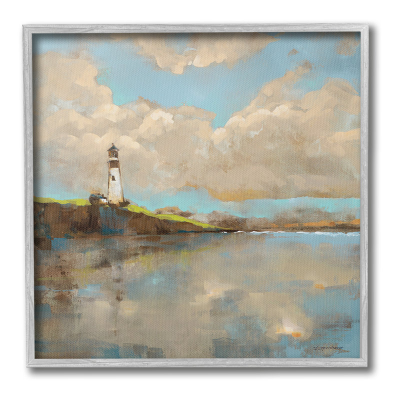 Phare et nuages, art de la giclée par Trevor Copenhaver, Estampe numérique Farmhouse, H 12 po x l 12 po