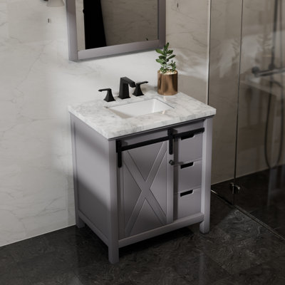 Meuble-lavabo l 30 po x P 22 po et miroir 28 po Marsyas