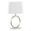 Moon Contemporary Table Lamp In White Marble, Gold Metal And White Shade