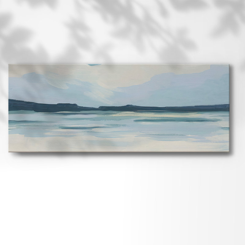 " Cream Coastline I ", 12" H x 30" W x 1.5" D