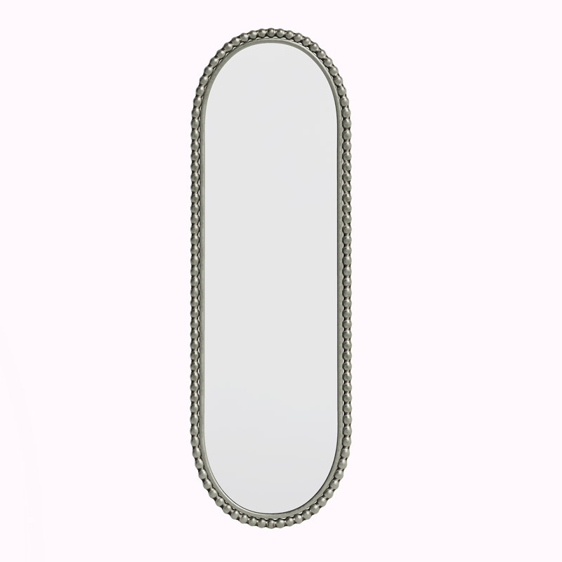 Iron Art Oval Retro Mirror, Silver