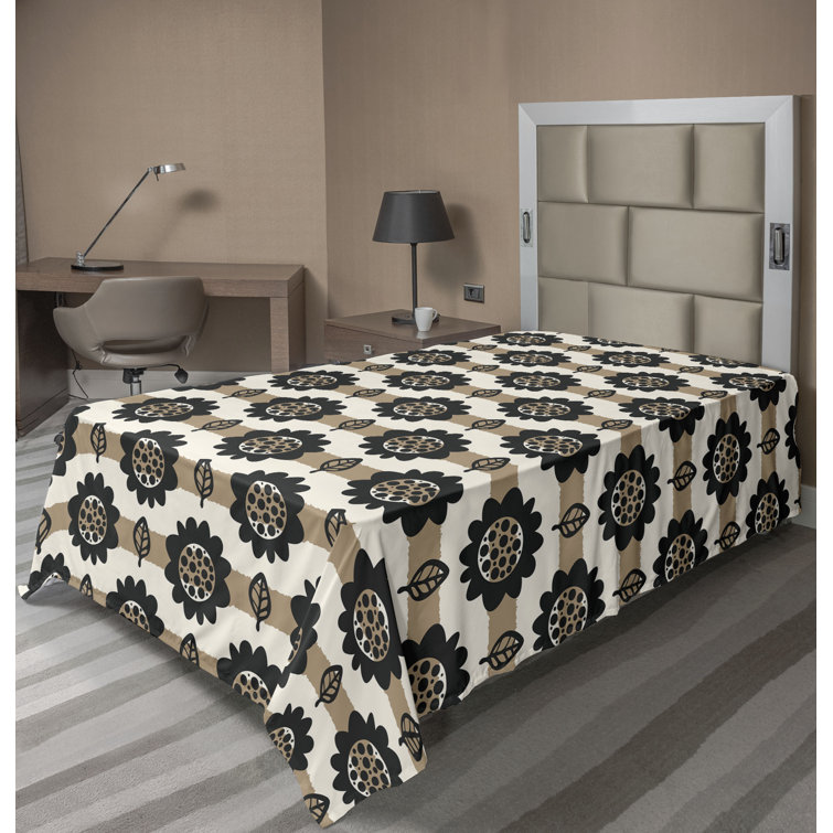 Drap plat à motif floral bohème Ambesonne