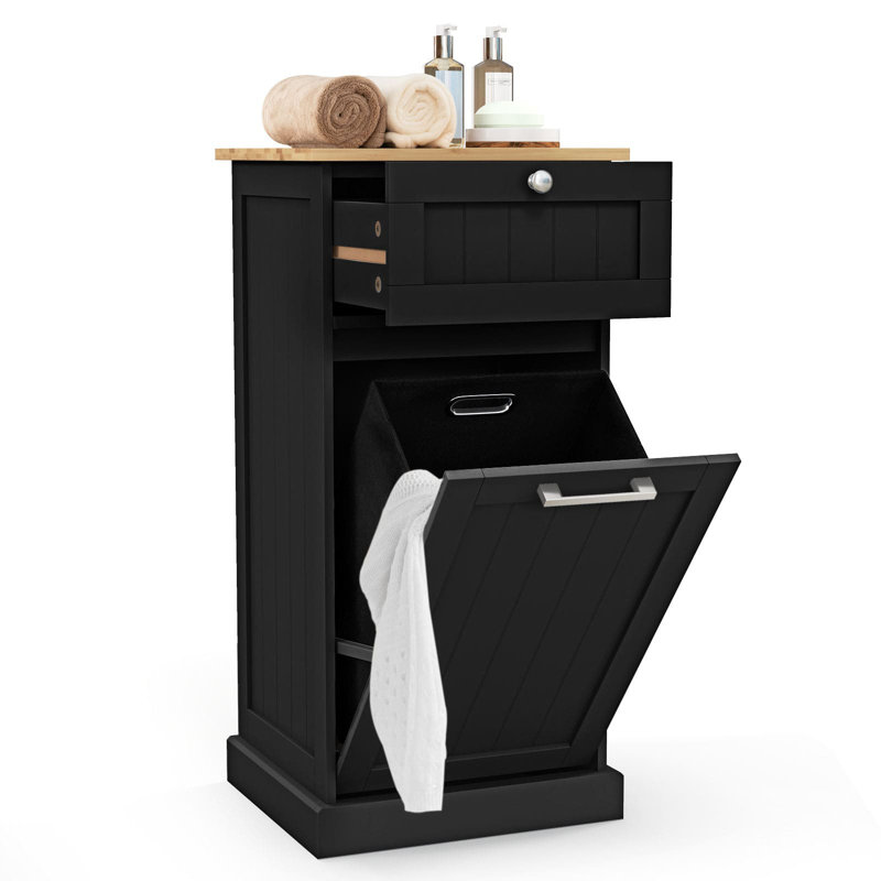 Cabinet Laundry Hamper, Black