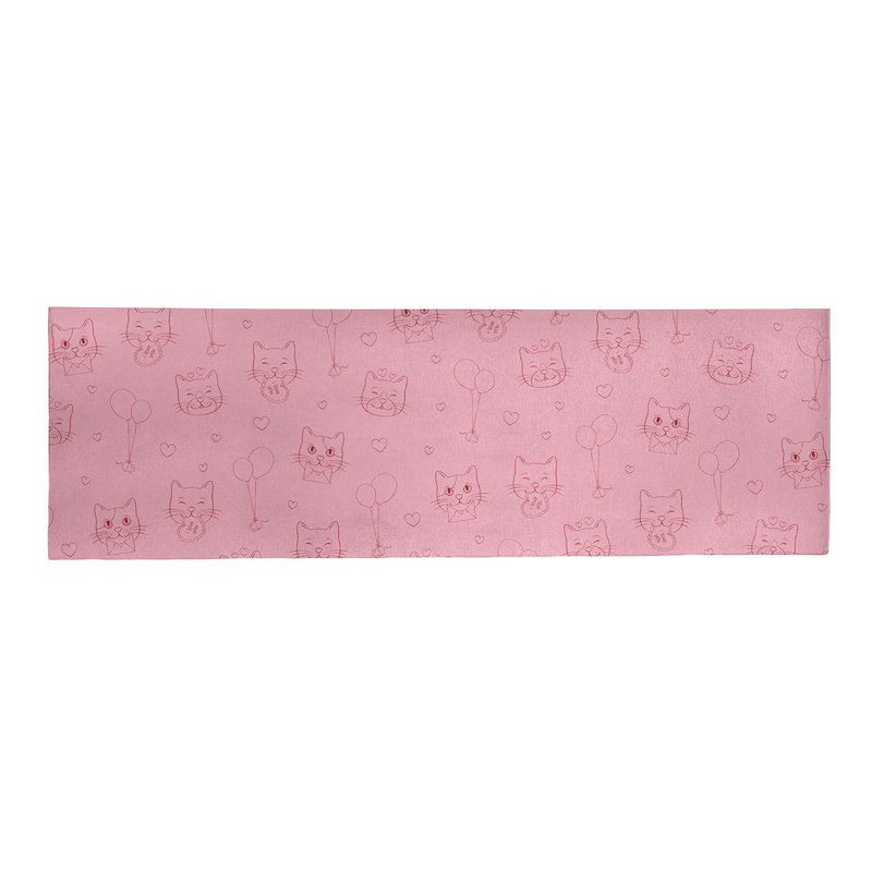 Tapis zone rose fait main, Tapis de couloir 2 pi x 8 pi