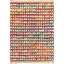 Tapis abstrait fait à la main en coton multicolore-69592519