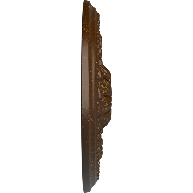 Endurathane Spring Leaf Ceiling Medallion, 19 7/8"OD x 3 5/8"ID x 1 1/4"P (Fits Canopies up to 5 5/8")Hand-Painted Smokey Topaz Crackle Finish