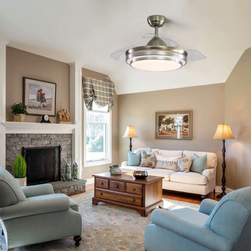 Ceiling Fan with LED Lights, Sand Nickel