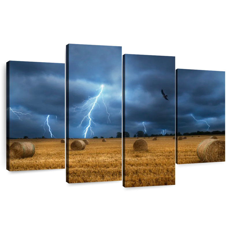 Alvord Lightning Over Field, H 42 po x l 68 po