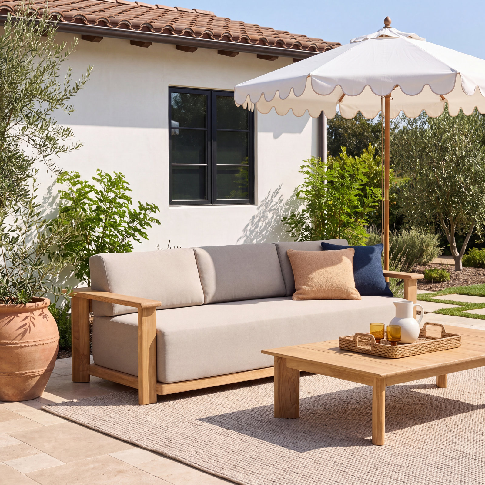 Julie 99" Teak Patio Sofa