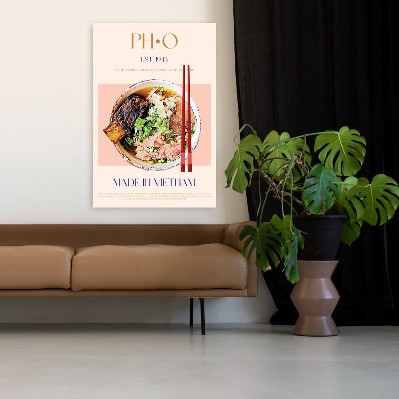 «Authentic Vietnamese Pho Traditional Architecture», art mural, H 48 po x l 32 po