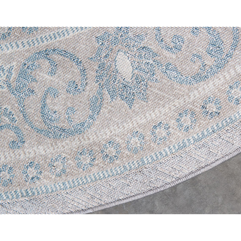Patchway Geometric Indoor Rug, Round 8'