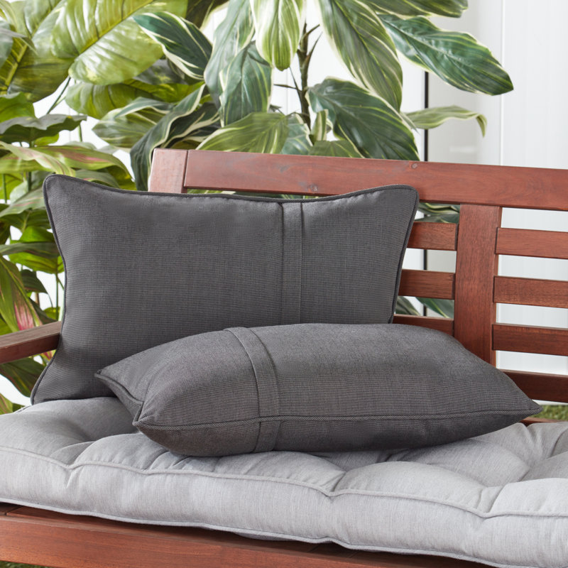 Sunbrella Rectangle Throw Pillow, Cast Shale