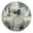 8'x8' Ebony Black Abstract Design Wool and Silk Hand Knotted Round Rug