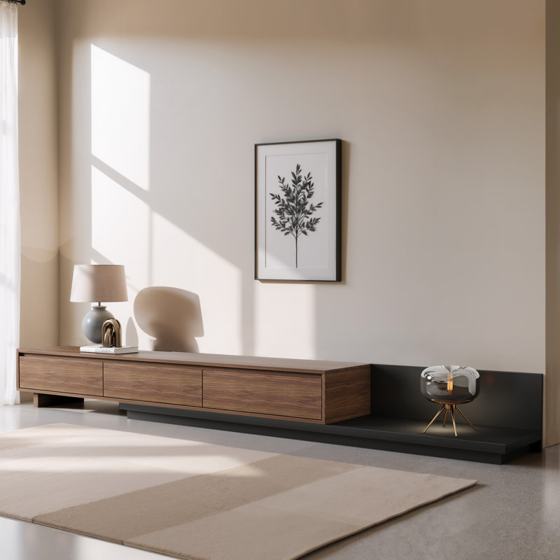 Meuble télé extensible l 78,7 po avec trois tiroirs Owens, Rouge