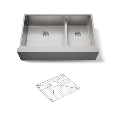 Strive 35.5" x 21.25 Self-Trimming SmartDivide Undermount Double-Bowl Kitchen Sink