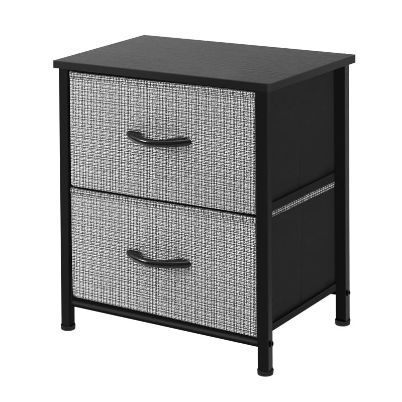 Torree 17.72'' W Metal Nightstand, Black/White