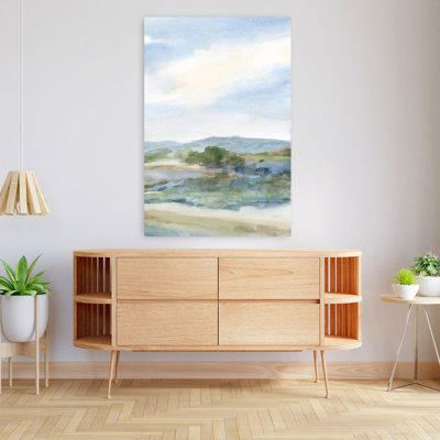 Autour de l'île II, art mural abstrait contemporain, paysage de forêt minimaliste