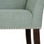 Banc d'appoint rembourré bleu sarcelle avec mousse haute densité, passepoil et accoudoirs évasés-1843022815