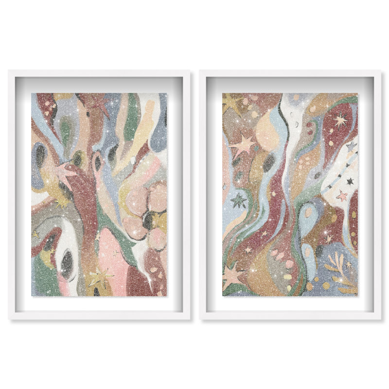 Modern Folk Set Set by Oliver Gal, 111"H x 75"W, White Shadowbox