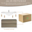 Meuble-lavabo mural flottant avec lavabo, armoire de rangement murale pour organiser vos essentiels, avec tiroirs à fermeture en douceur et installation facile-1523072157