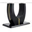 Table de salle à manger rectangulaire 71 "blanche avec motif en Pandora et base en U noire 71"-518559429