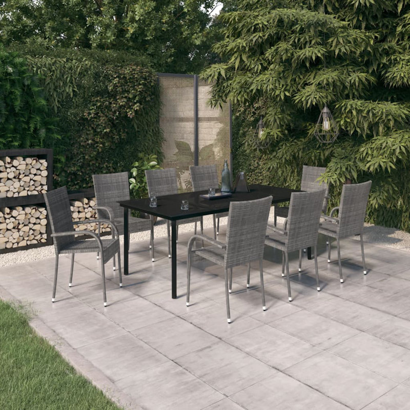 Rectangular 8 - Person Dining Set, Gray