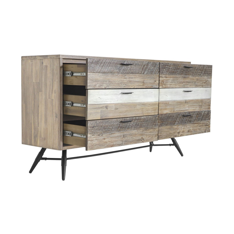 Commodes et commodes spacieuses en bois d'acacia, unité de rangement de style moderne