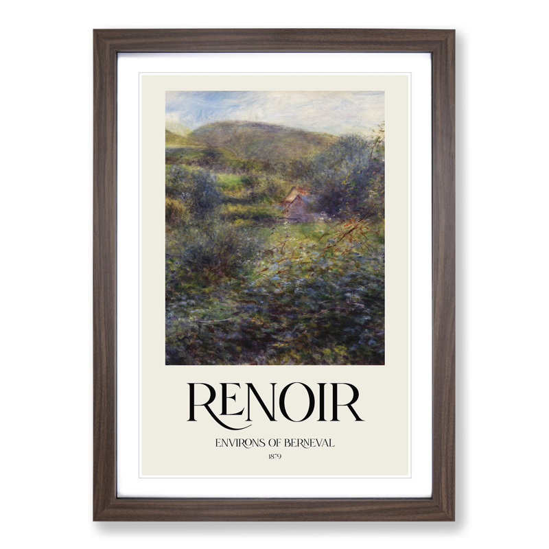 Environs Of Berneval by Pierre-Auguste Renoir - Single Picture Frame Print, 36cm H x 27cm W x 2cm D, Walnut Framed