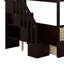 Lit simple superposé au dessus d'un lit double avec tablettes, escalier de rangement et 2 tiroirs-1966202043