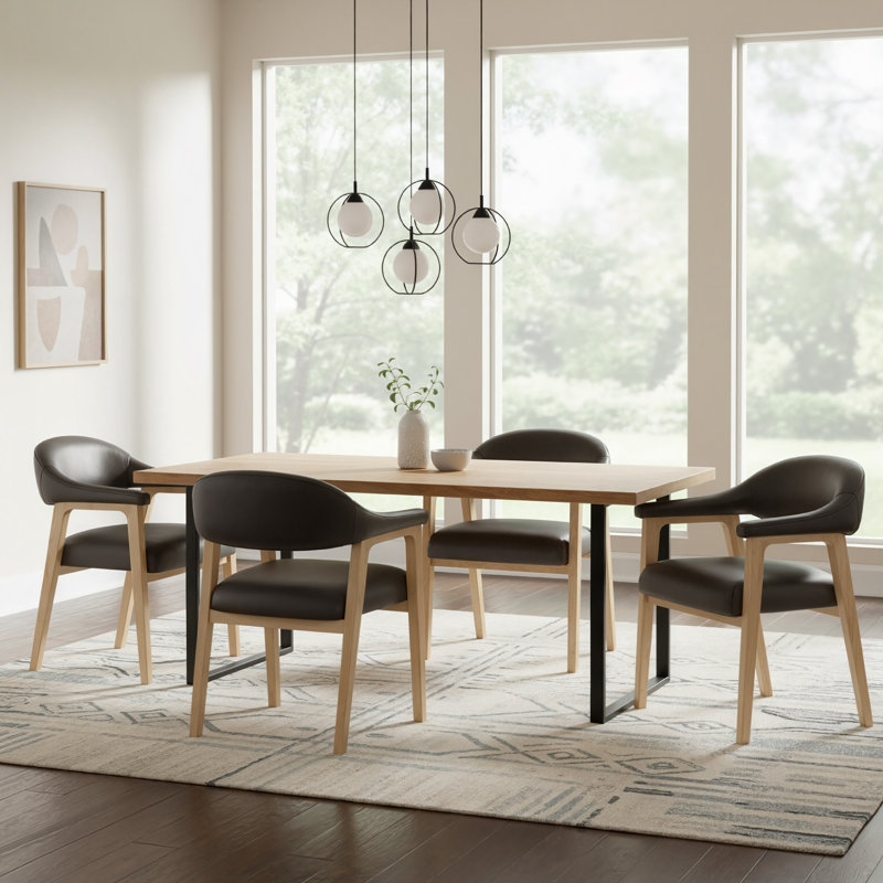 Efren Daina Rosswell Upholstered Dining Chair, Wax Elephant Faux Leather