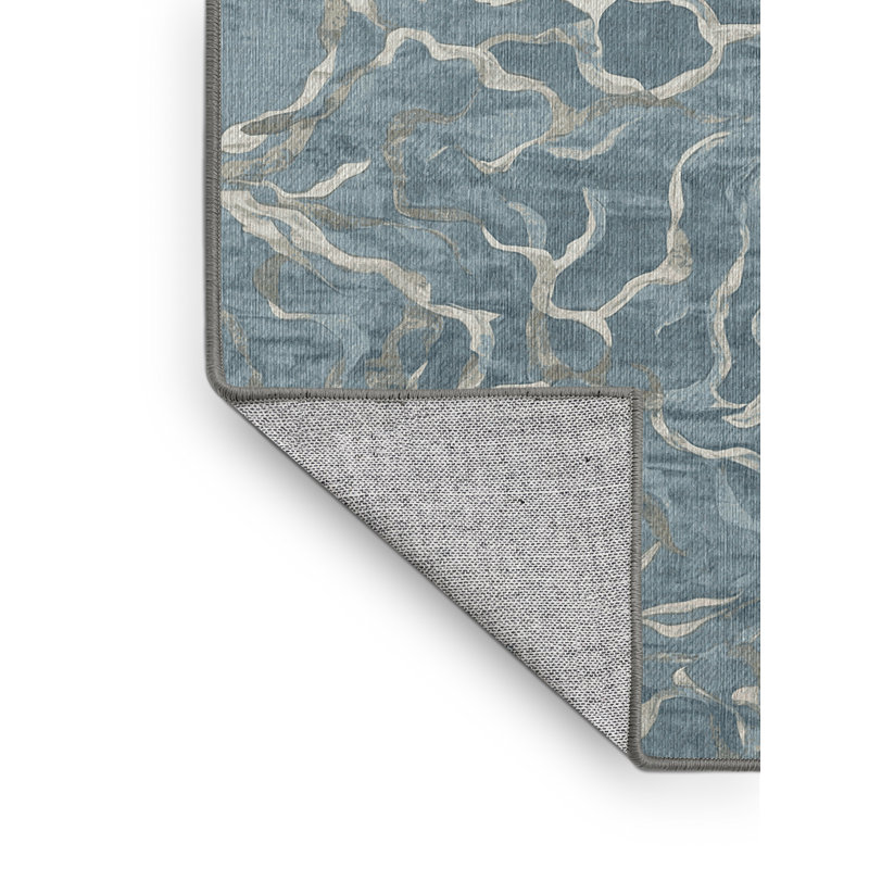 Machine Washable Gray Area Rug, Square 7'