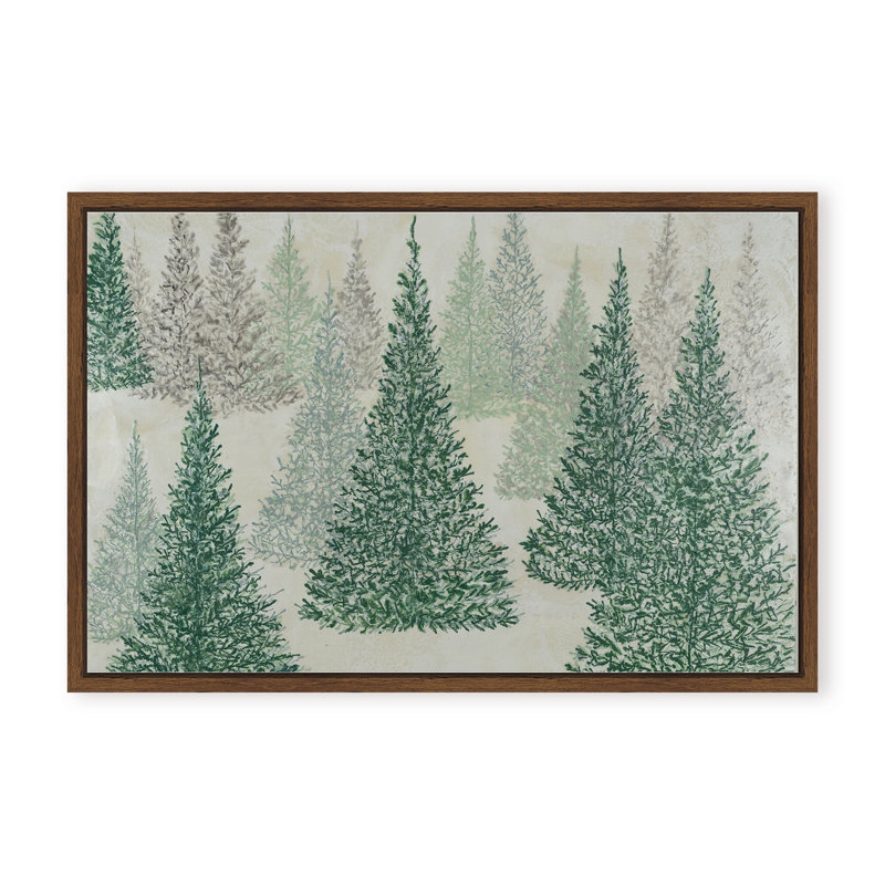 Nature Inspired "Ethereal Pines" Canvas Wall Art By Karen Biery, 30" H x 40" W x 1.125" D, Framed Print, Brown