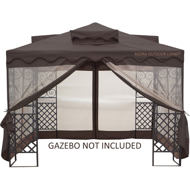Palladian Pacific Currents Brown Fabric Screen for Gazebo