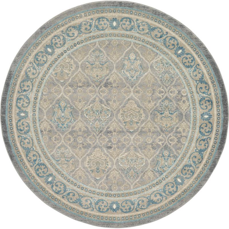 Patchway Geometric Indoor Rug, Round 7'3"