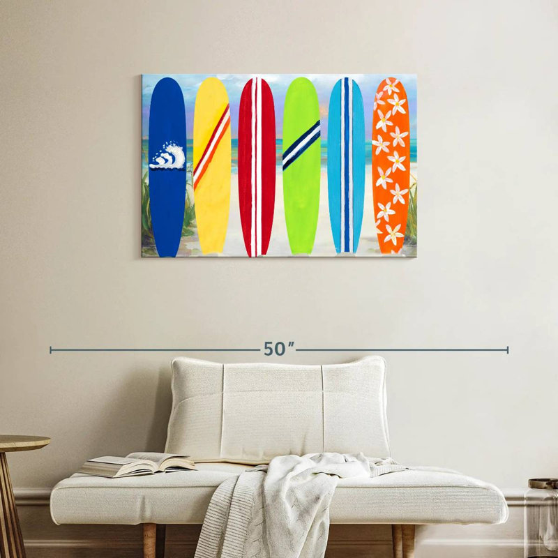Senne Surf Boards On The Beach, 24" H x 36" W