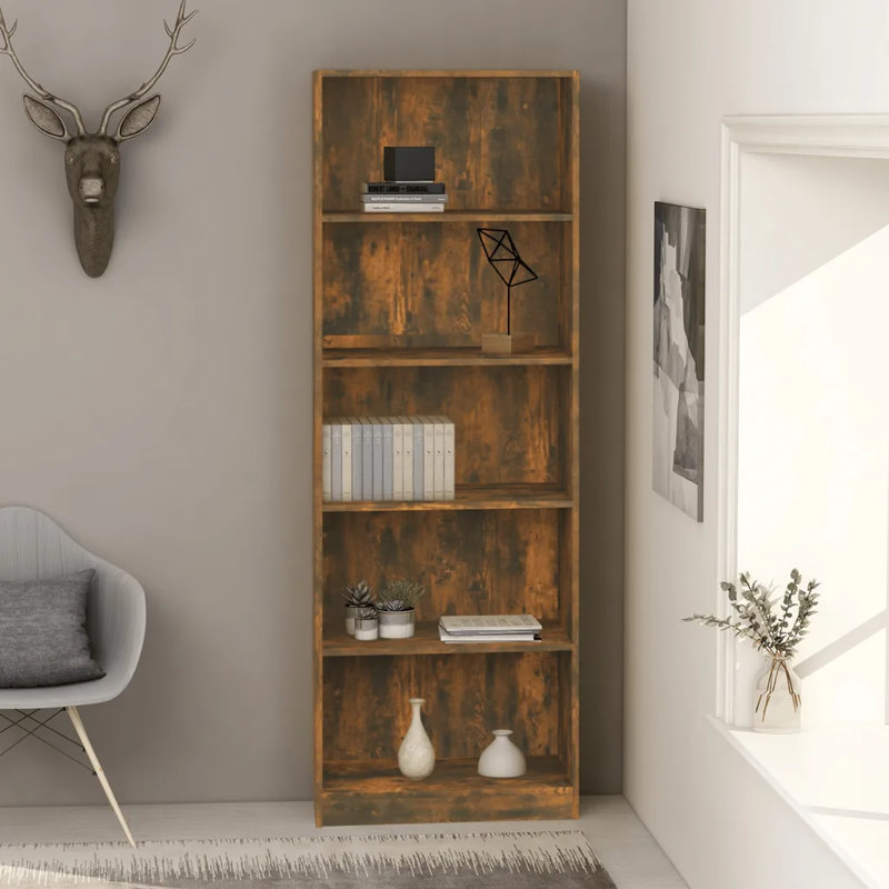 vidaXL 4-Tier Book Cabinet Bookshelf BookCase Stand Storage Rack Engineered Wood, (4 Shelves) 80 W x 24 D x 142 H cm