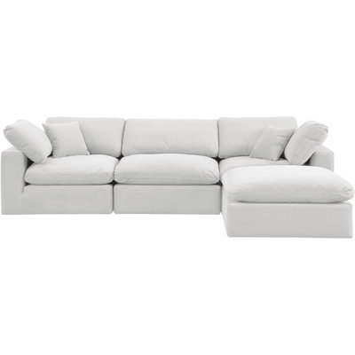 Kirstey Velvet L-Shaped Sectional Reversible