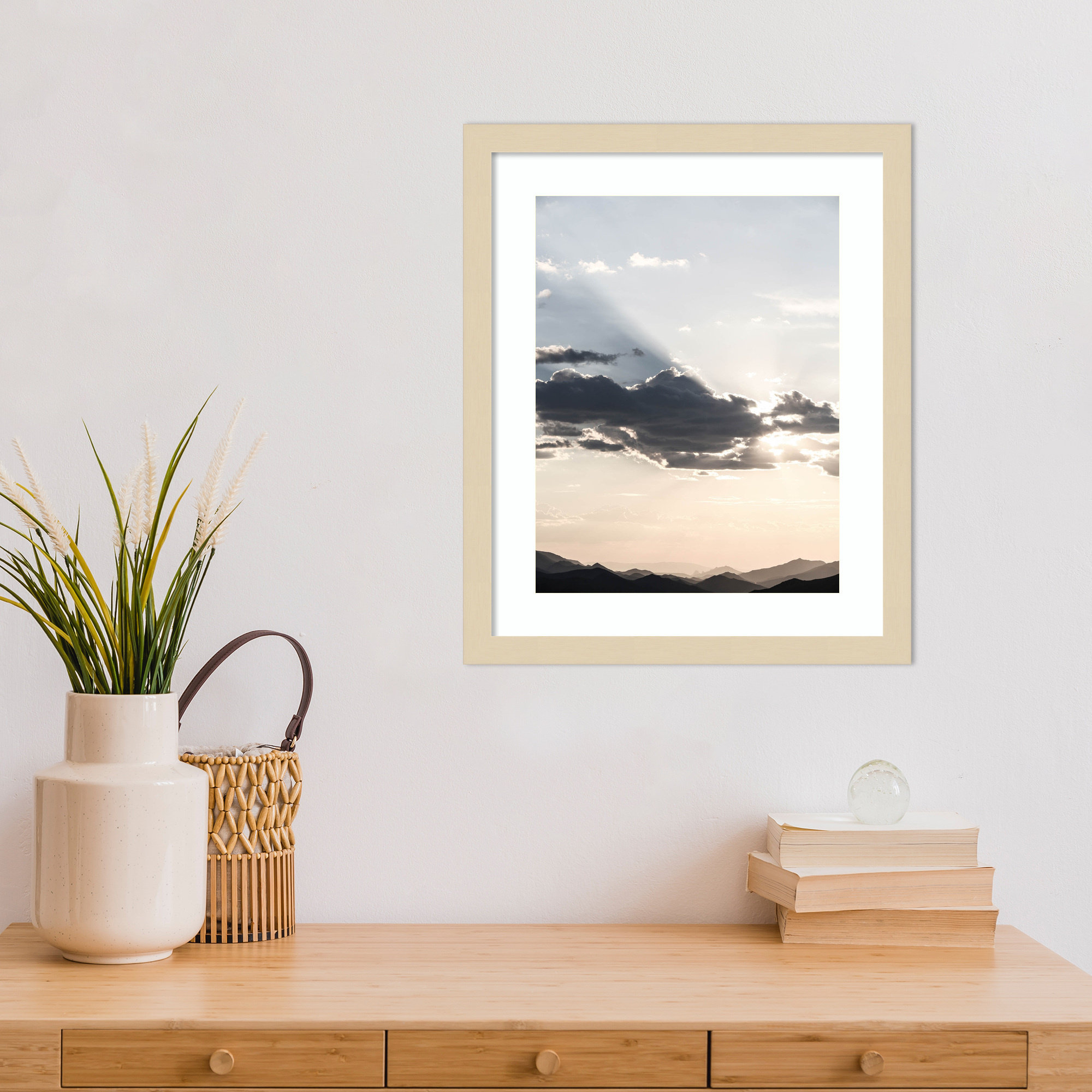 Sonstraal Sunset by Shot by Clint Wood Framed Wall Art Print, 17" H x 14" W, Brown 