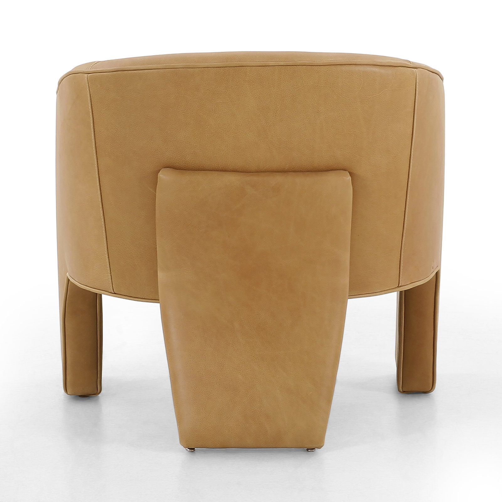 Brayson Genuine Leather Barrel Chair, Palermo Butterscotch Genuine Leather