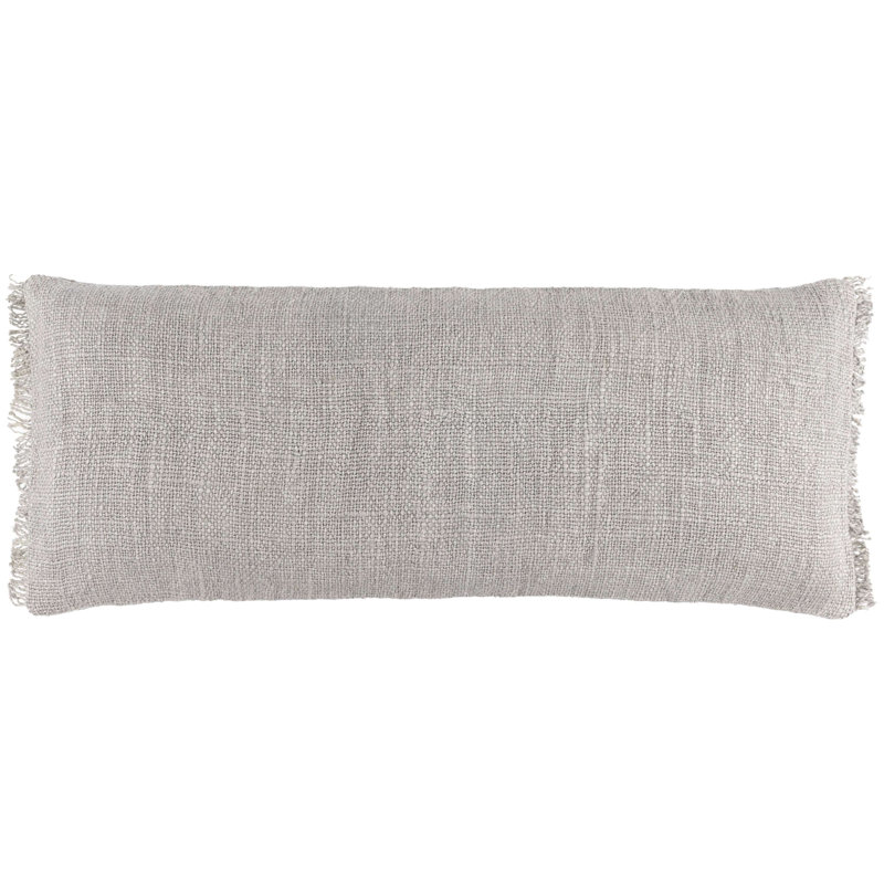 Griffin Linen Lumbar Pillow Cover, 16"H x 40"W, Gray
