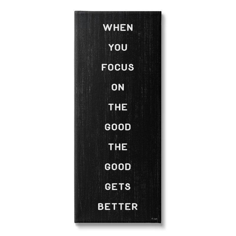 «Focus on Good Motivational Canvas» par Jaxn Blvd., H 48 po x l 20 po x P 1,5 po