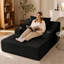 67" Oversized Upholstered Indoor Chaise Lounge Sleeper Sofa Bed with Cup Holders and Pillows