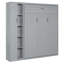 Lit escamotable gris pleine grandeur avec tablettes intégrées, garde-robe et éclairage DEL-1163284743-1163284737