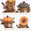  Ensemble de 3 figurines de jardin en résine d'automne pour les décorations d'automne d'Halloween, 4,3 pouces