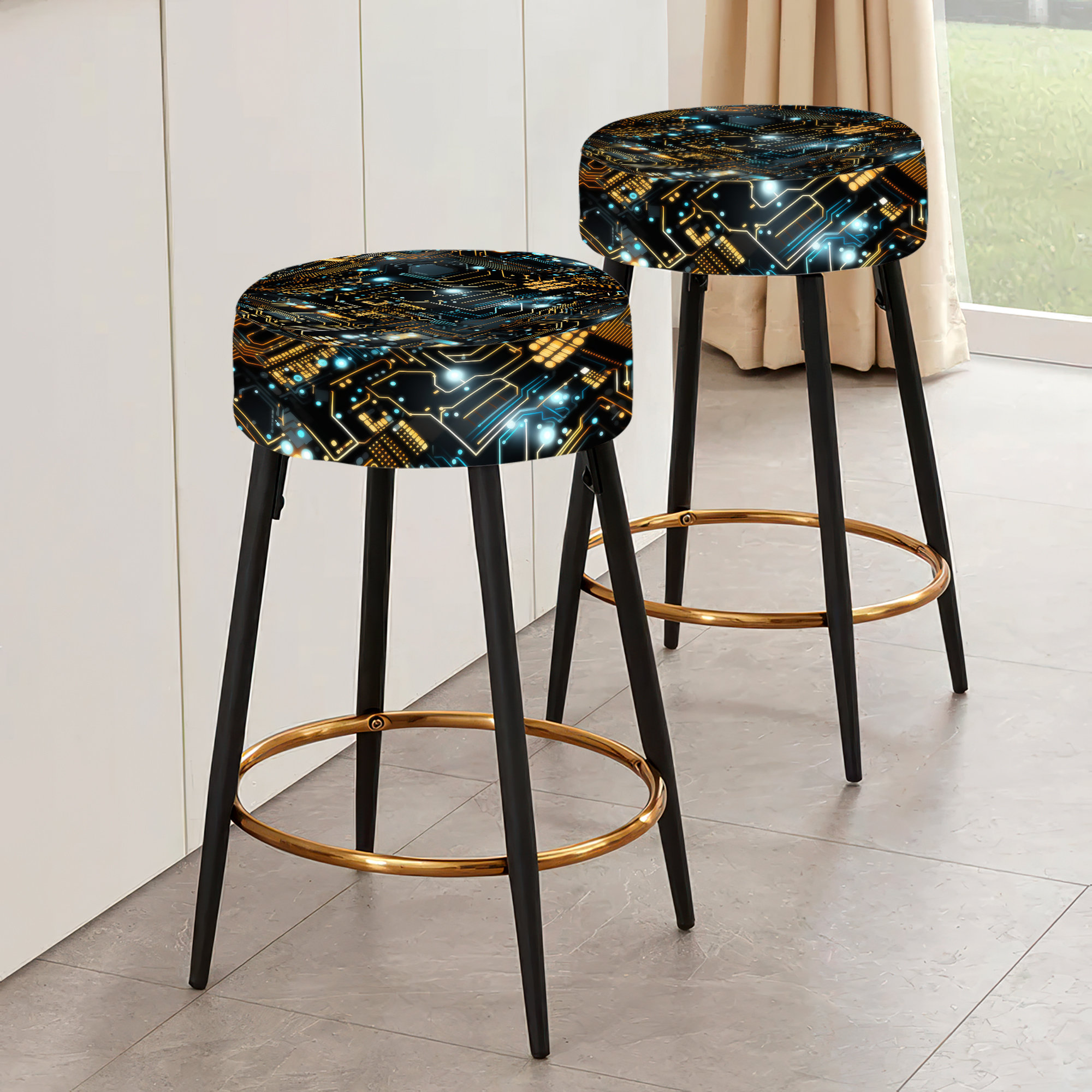 Design Art Futuristic Computer Microprocessor Dreams - Geometric Bar ...