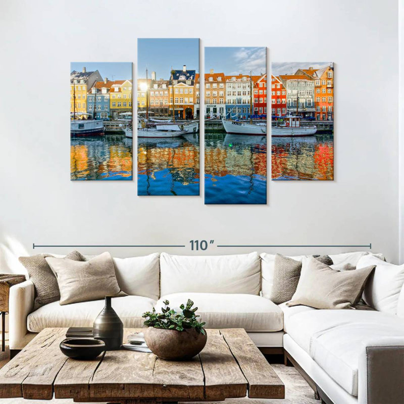 Canal Nicci Nyhavn en Europe, H 54 po x l 84 po