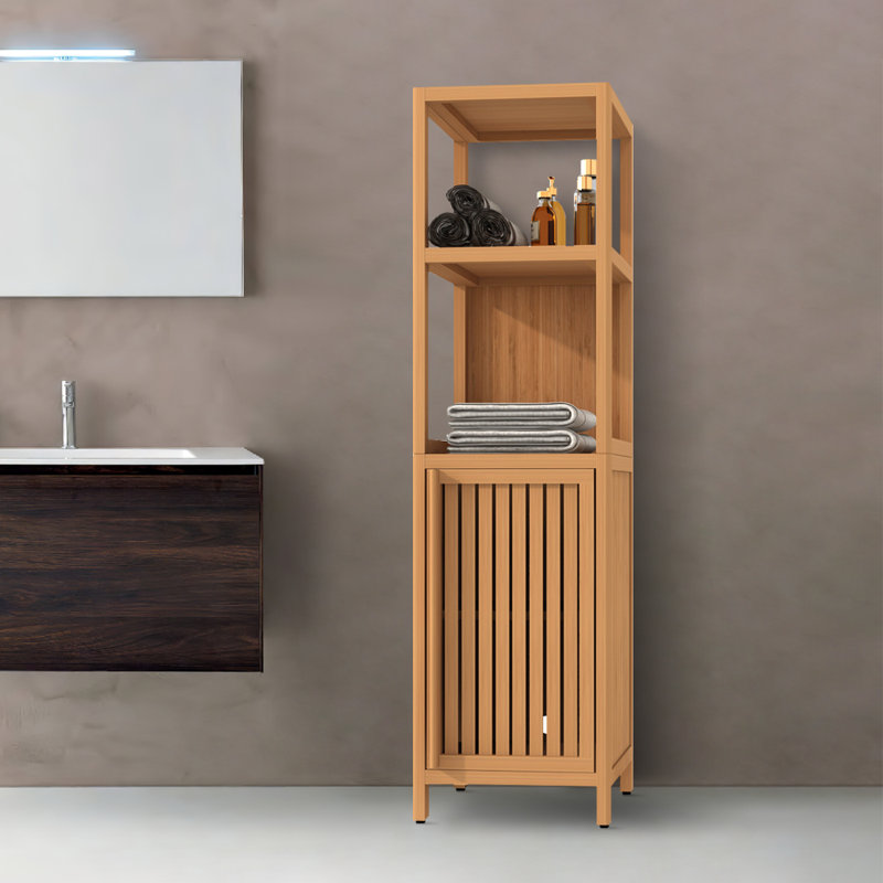 Lizania Bamboo Linen Cabinet, Brown