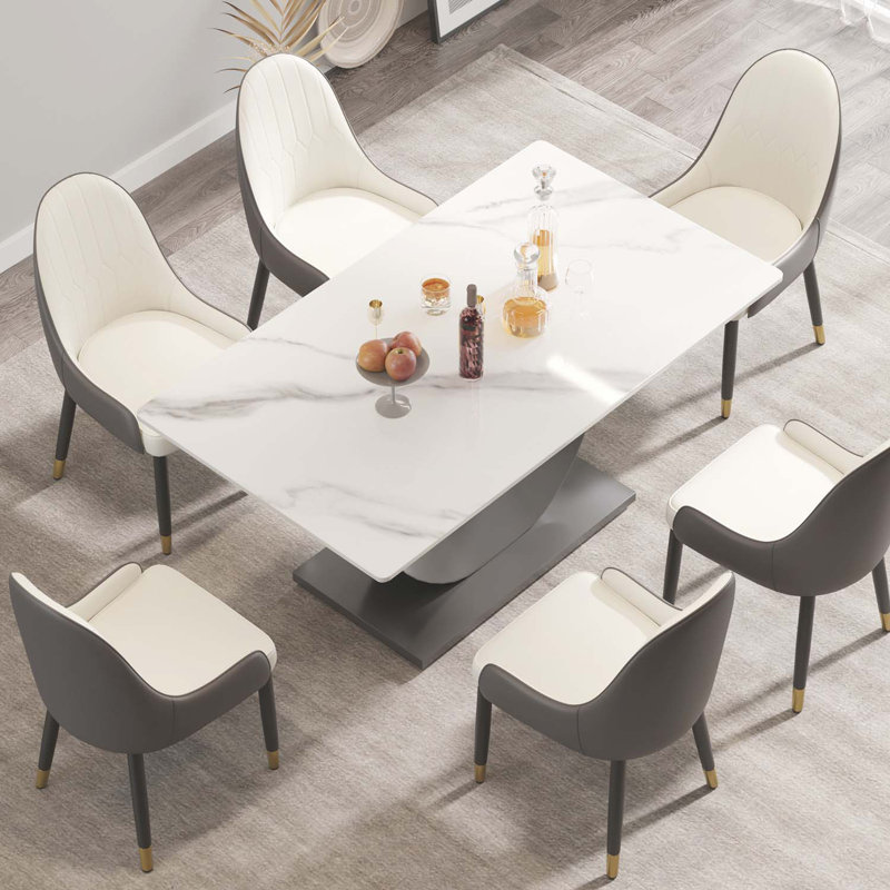 Table de salle à manger Kentrez, L 35,43 po x L 63 po, Blanc