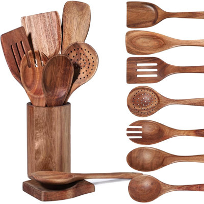 Wooden Kitchen Utensils Wooden Spatulas Set -  BLASIVE, TJY35VK